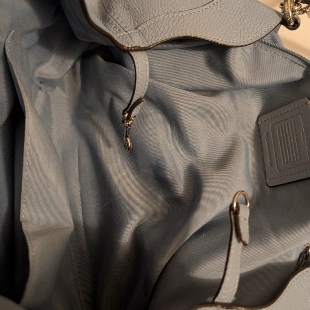Coach Charcoal Leather Shoulder Bag - Picture 7 of 9